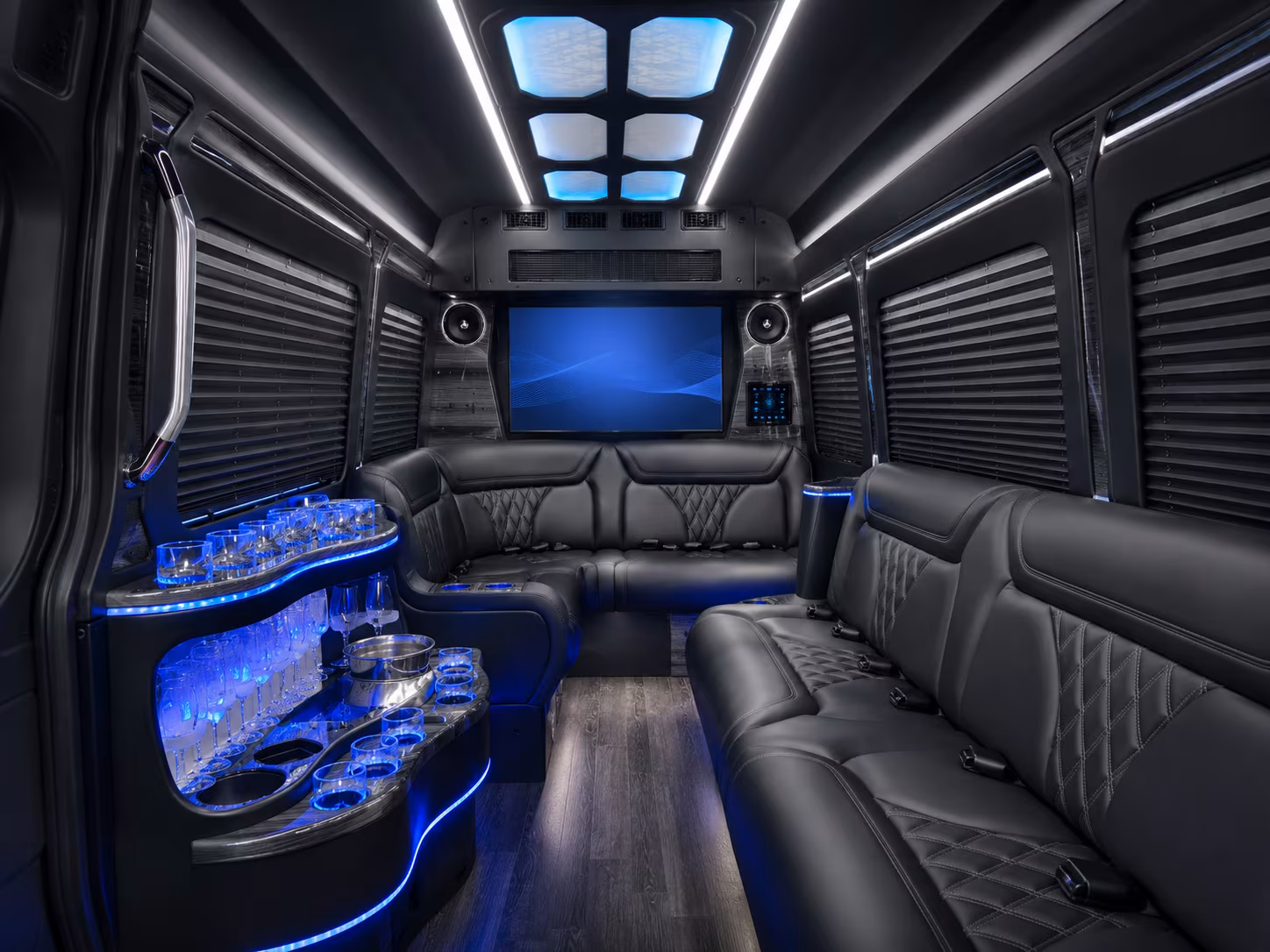 olathe 40 passenger party bus inside